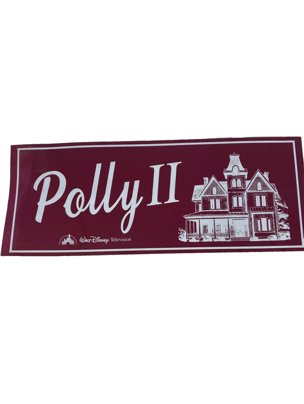 Walt Disney Television Polly II 1990 Movie Promo Crew Cardboard Sign Rare Prop